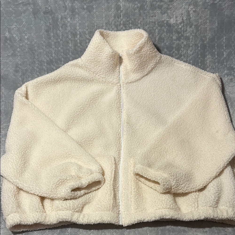 Women's Cream Fleece Jacket